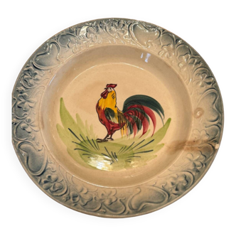 Coq de Charolles earthenware hollow dish