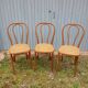 3 antique bistro chairs with canework