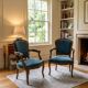 Pair of Louis XV style cabriolet armchairs