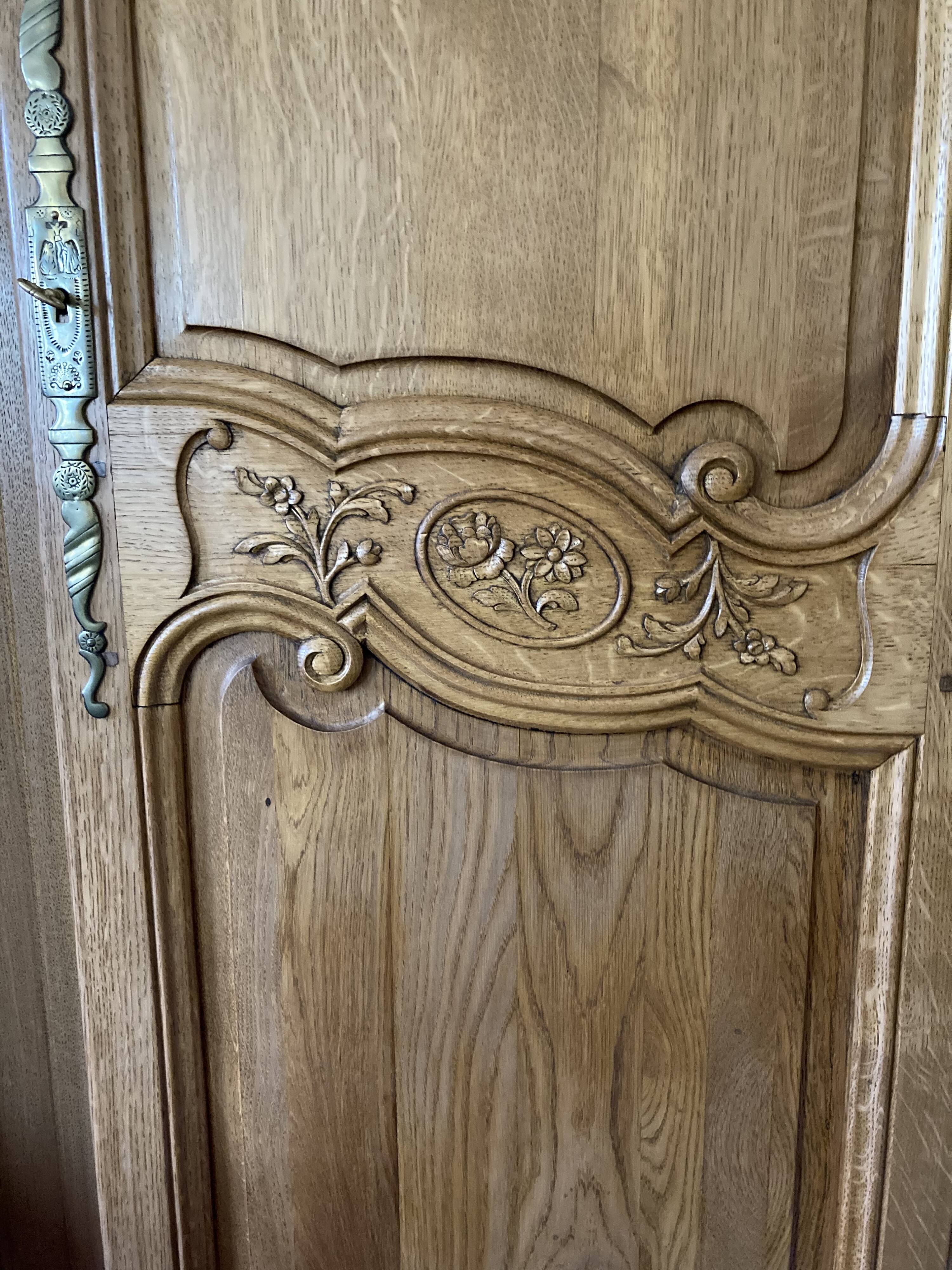 Molded and carved walnut cabinet 18th century Burgundy