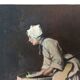 Tableau La Récureuse peinture sur bois reproduction