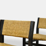 Set of 6 dining chairs with wicker seats by Martin Visser and produced by ‘t Spectrum, 1970s