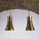 Paire de suspensions en laiton, forme sablier, 1960