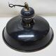 Suspension lampe industrielle atelier abat jour en métal émaillé noir vintage
