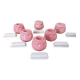 Pink candlesticks and porcelain knife holders
