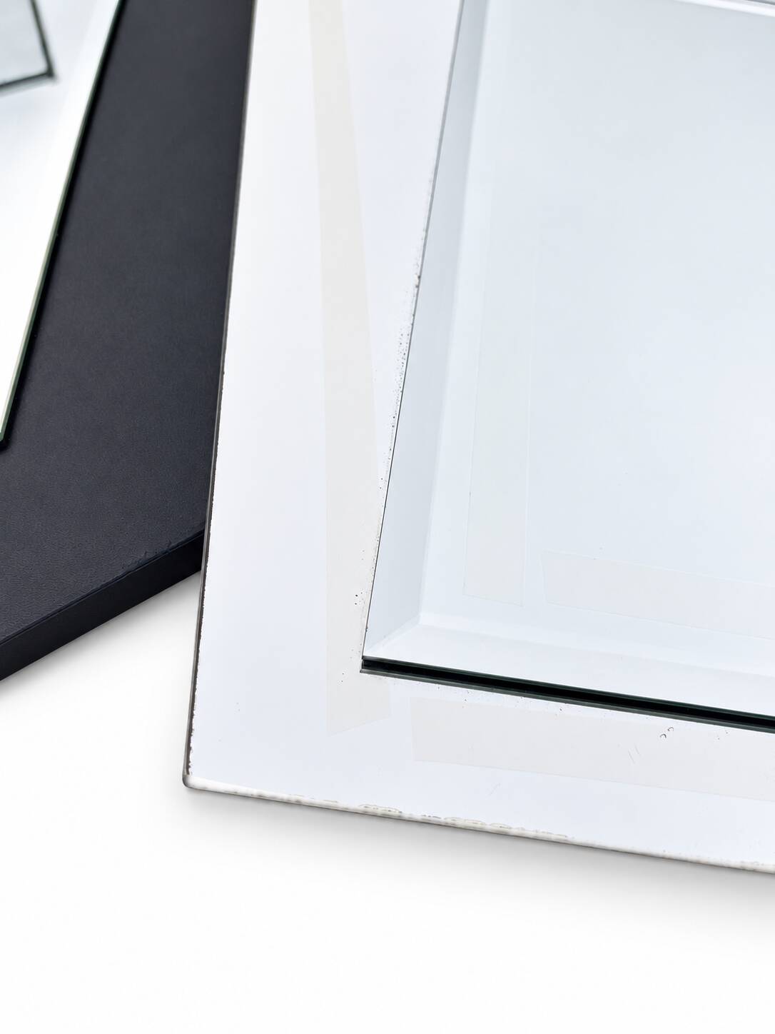 One-Off Handmade Postmodern Geometric Mirror, 1980s