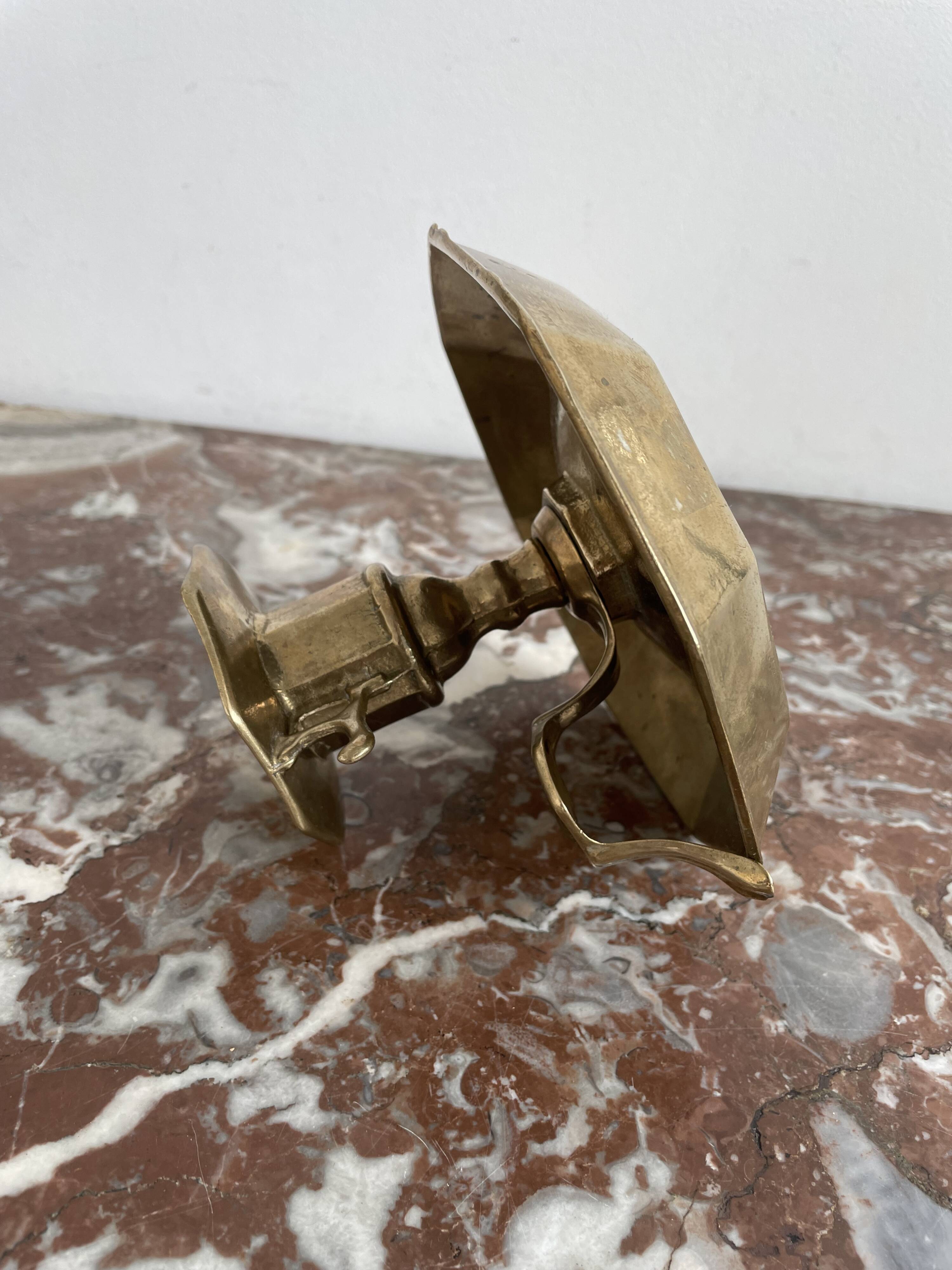 Vintage, hand candle holder, cellar rat, brass, gold, gold, handle, 50s, decoration, shabby chic