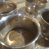 Set of 4 silver metal napkin rings