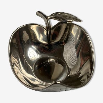 Vide poche pomme en métal argenté années 70