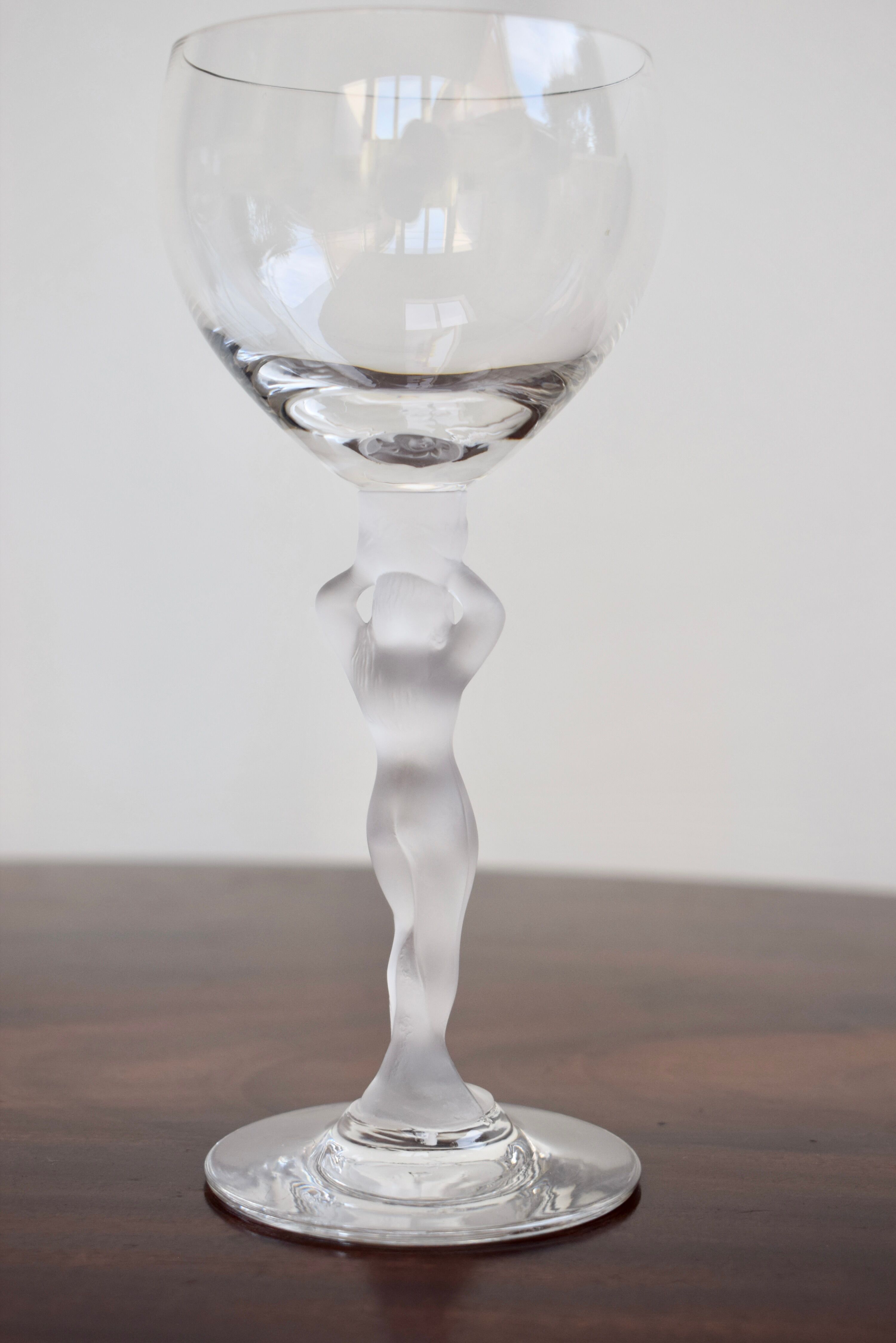 Set of 2 vintage Bayel crystal wine glasses