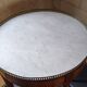 Mahogany hot water bottle table with marble top