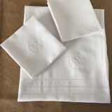 Embroidered tablecloth, double monogram