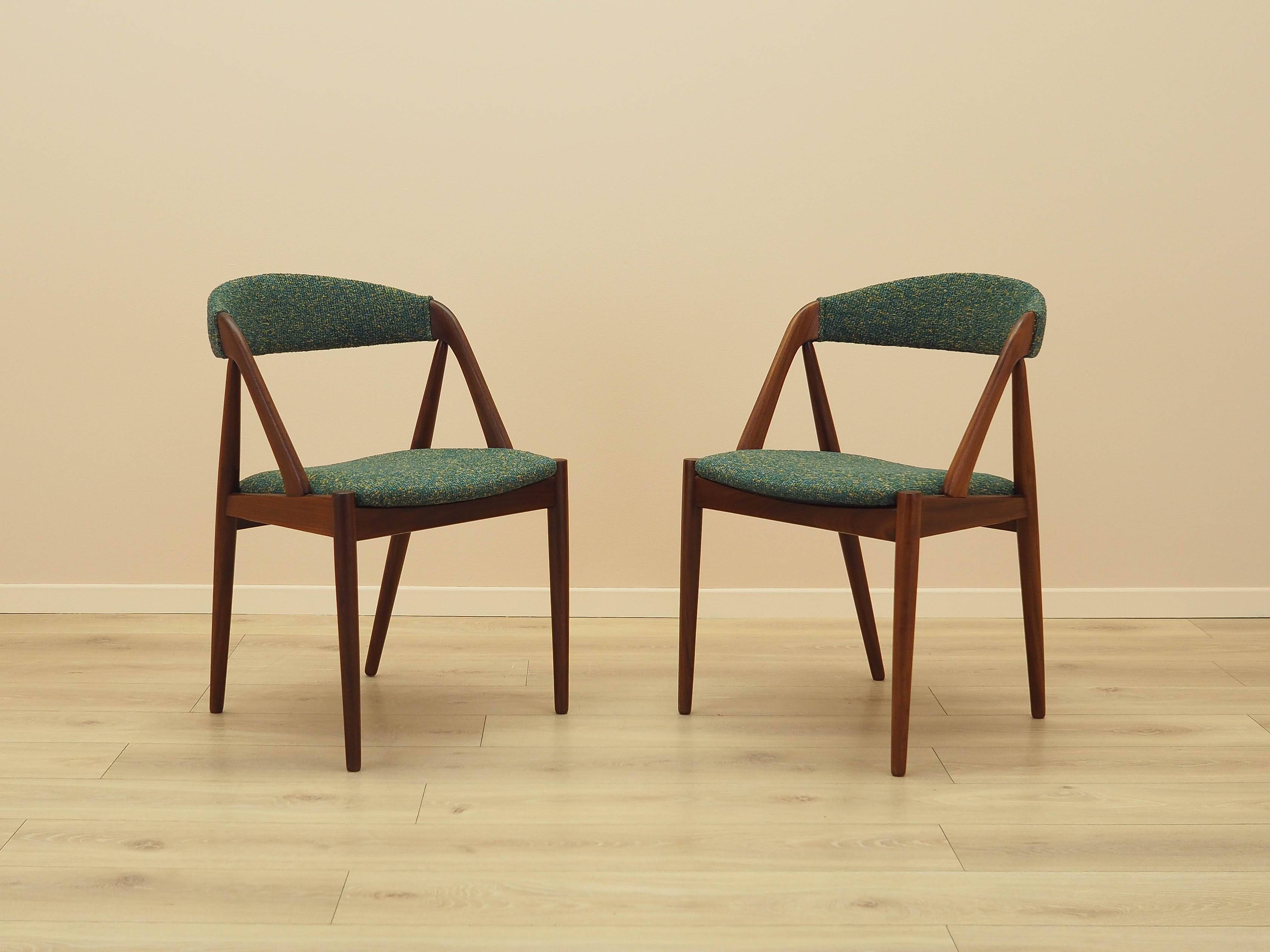Set of two teak chairs, Danish design, 1970s, designer: Kai Kristiansen