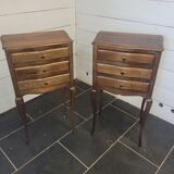 Pair of Louis XV style oak bedside tables
