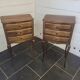Pair of Louis XV style oak bedside tables