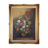Tableau "fleurs" signé delreux