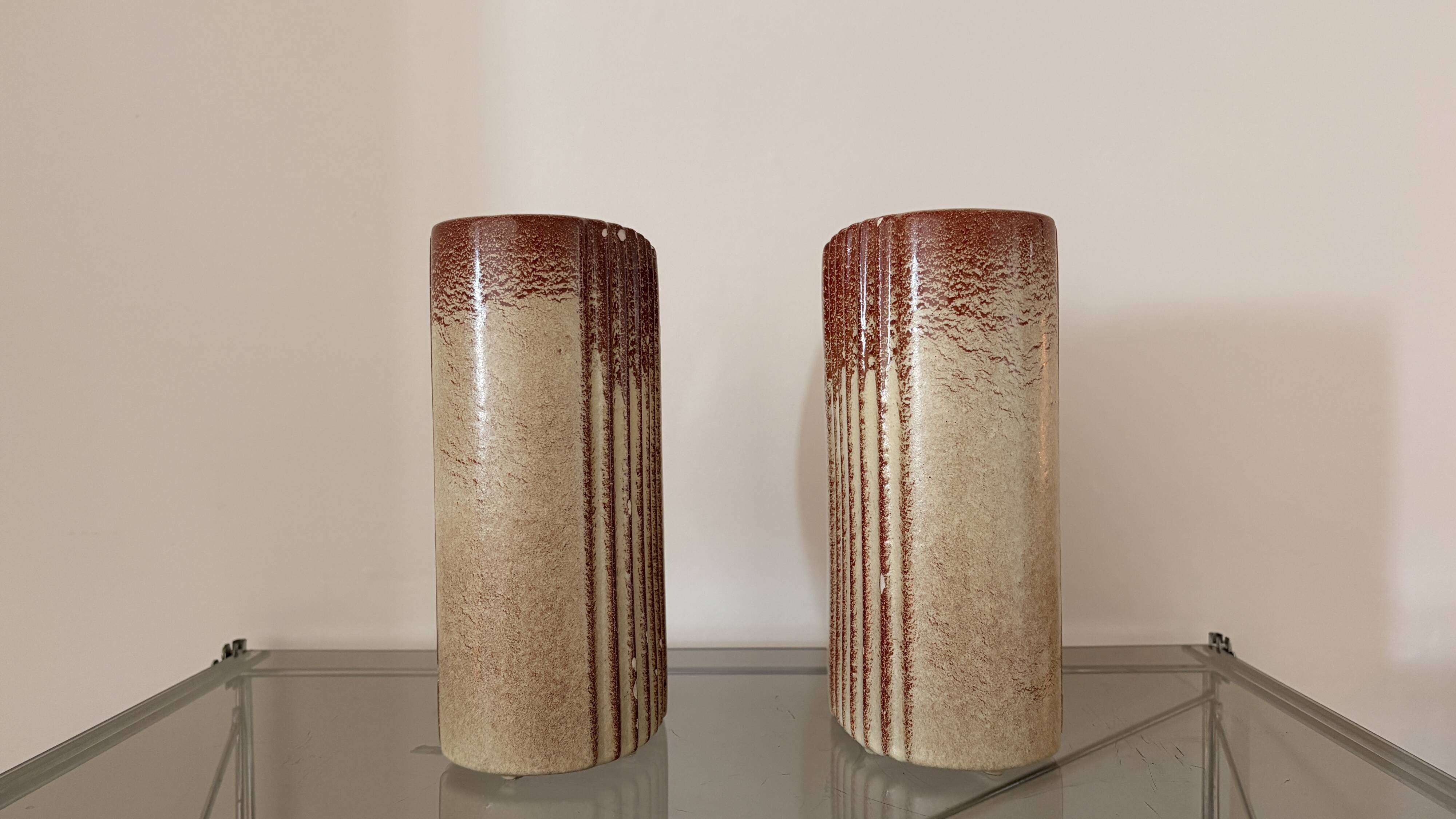 Pair of Bertoncello vases – Italian ceramic – 1970s