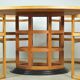 Exceptional fruitwood dining table set in art deco style, 1980s