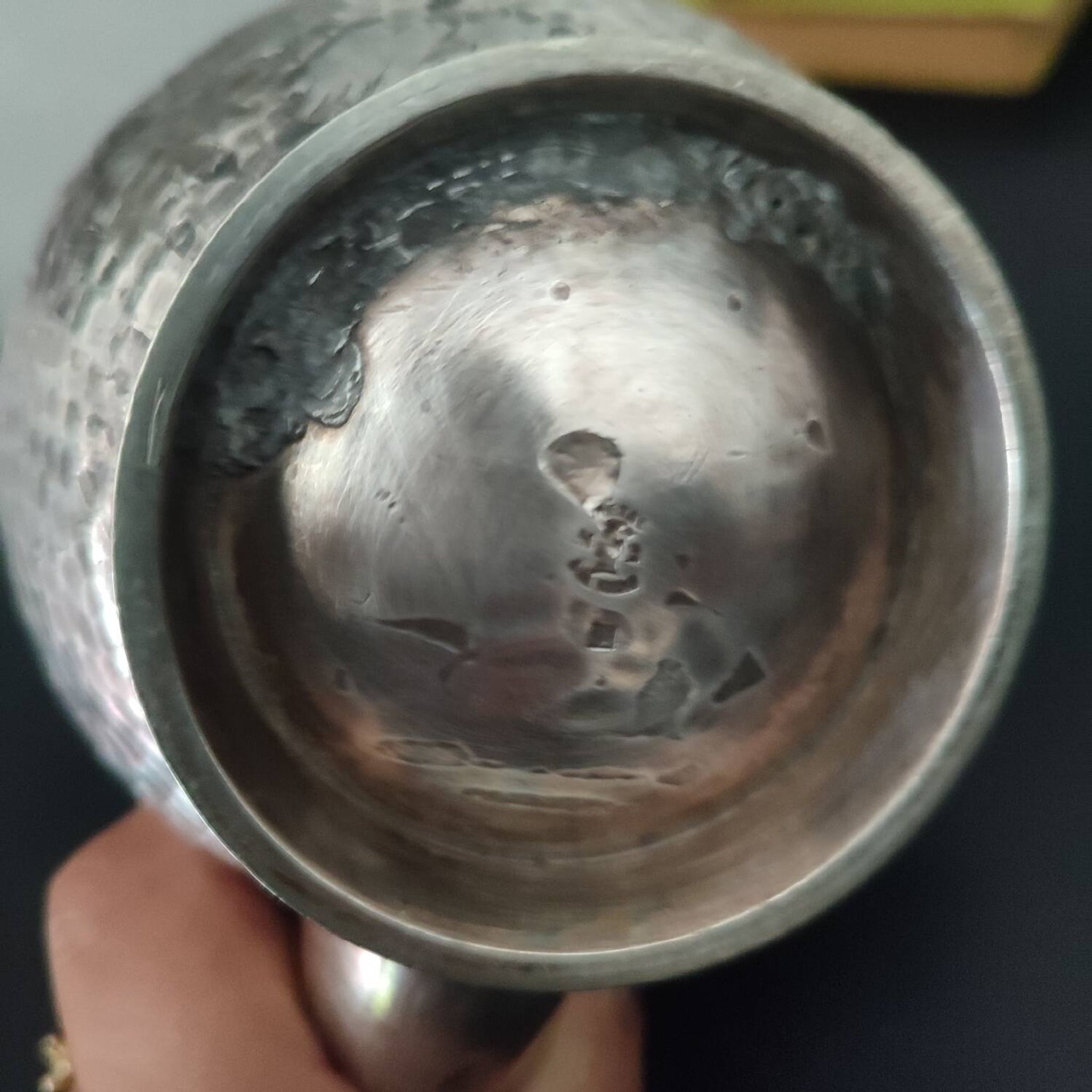 Antique english pewter hammered sheffield a la reine teapot hammered metal