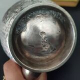 Théière ancienne english pewter hammered sheffield a la reine métal martelé