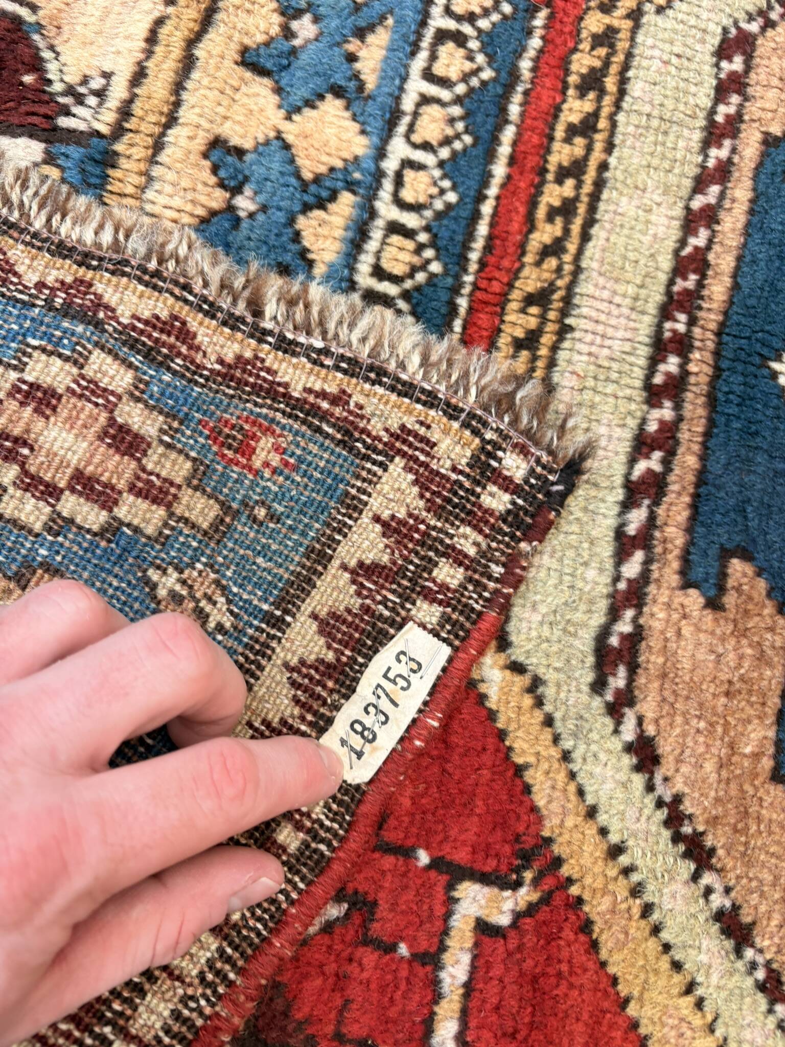 Vintage Caucasian Kazak carpet handmade USSR 1950 - wool on wool 255x120