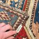 Vintage Caucasian Kazak carpet handmade USSR 1950 - wool on wool 255x120