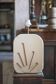 Lampe de table en pierre blanche moderniste, lampe brutaliste