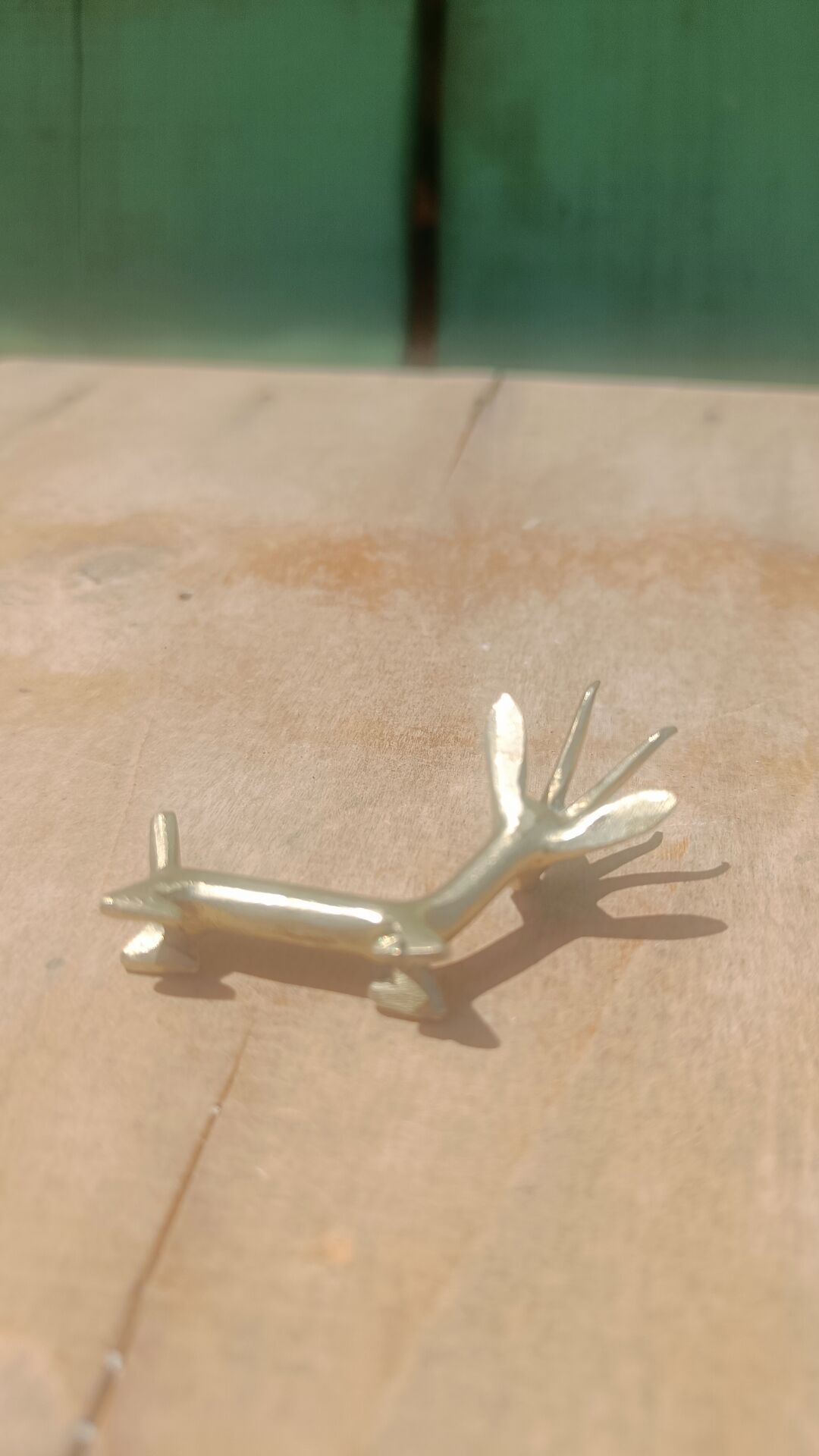 Solid brass knife holder gazelle antelope