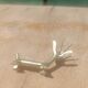 Solid brass knife holder gazelle antelope