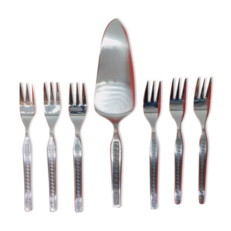 6 cake forks & pie shovel, Prinz Neosil