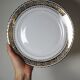 Set of 6 vintage flat plates ADP L Royal Limoges, gilded porcelain - 1