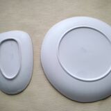 Dish and bowl set in gray sandstone Crépuscule model