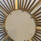Golden metal witch's eye sun mirror from the 70s, 86cm.