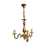 Louis xv bronze 3 branch chandelier vintage timeless elegance
