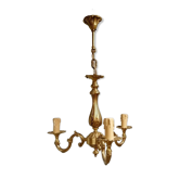 Lustre 3 feux en bronze style Louis XV