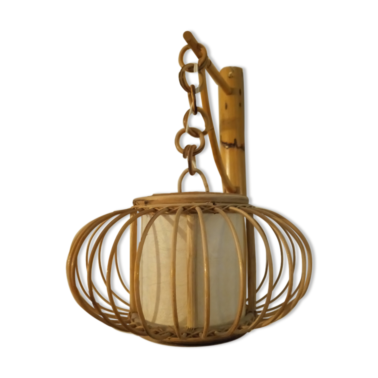 Applique en rotin vintage années 5060 Selency