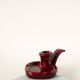 Ceramic candle holder with handle, Bordeaux