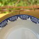 Round hollow dish, ironstone Sarreguemines Capri 30 cm, blue decoration.