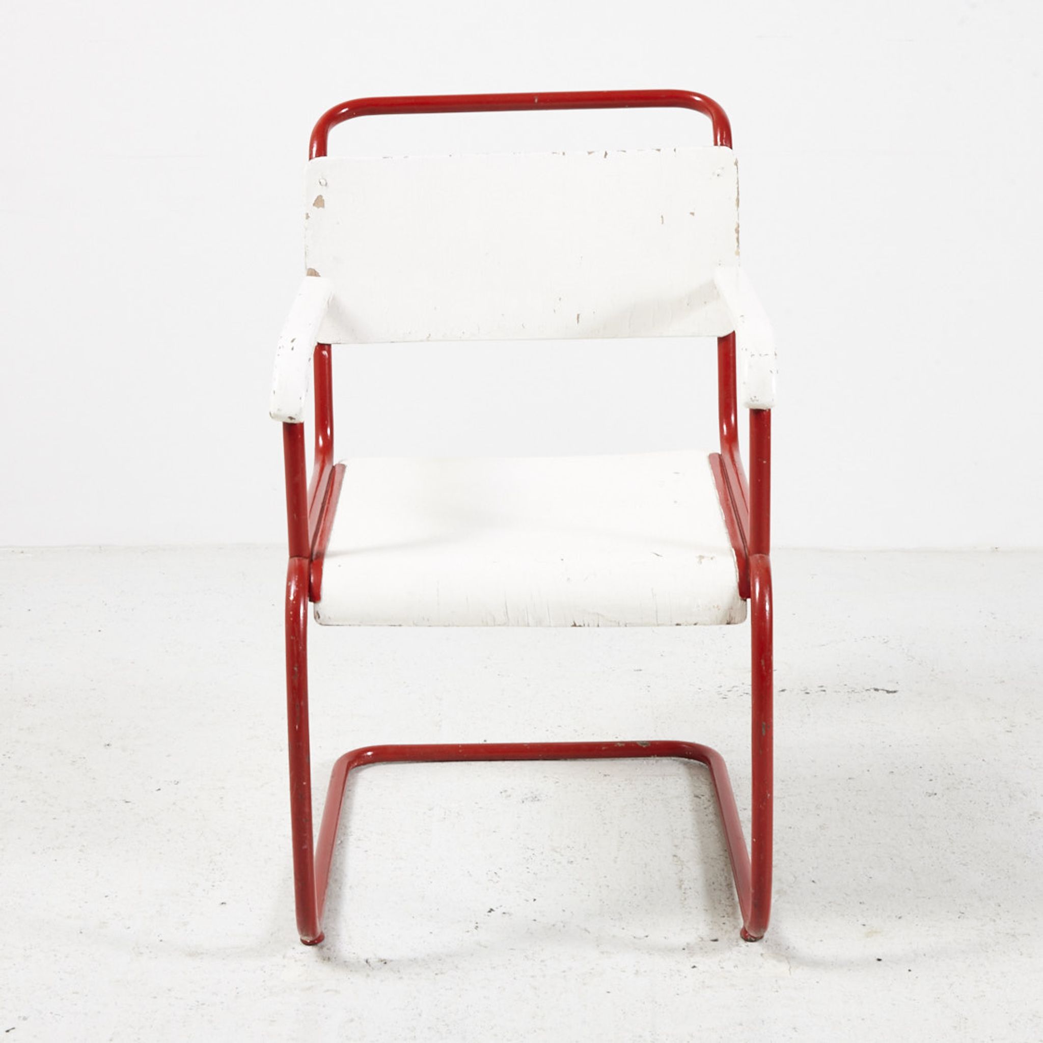 Red & white bauhaus armchair