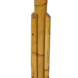 Rare grand porte-manteau sur pied en rotin et laiton style bohème 185 cm