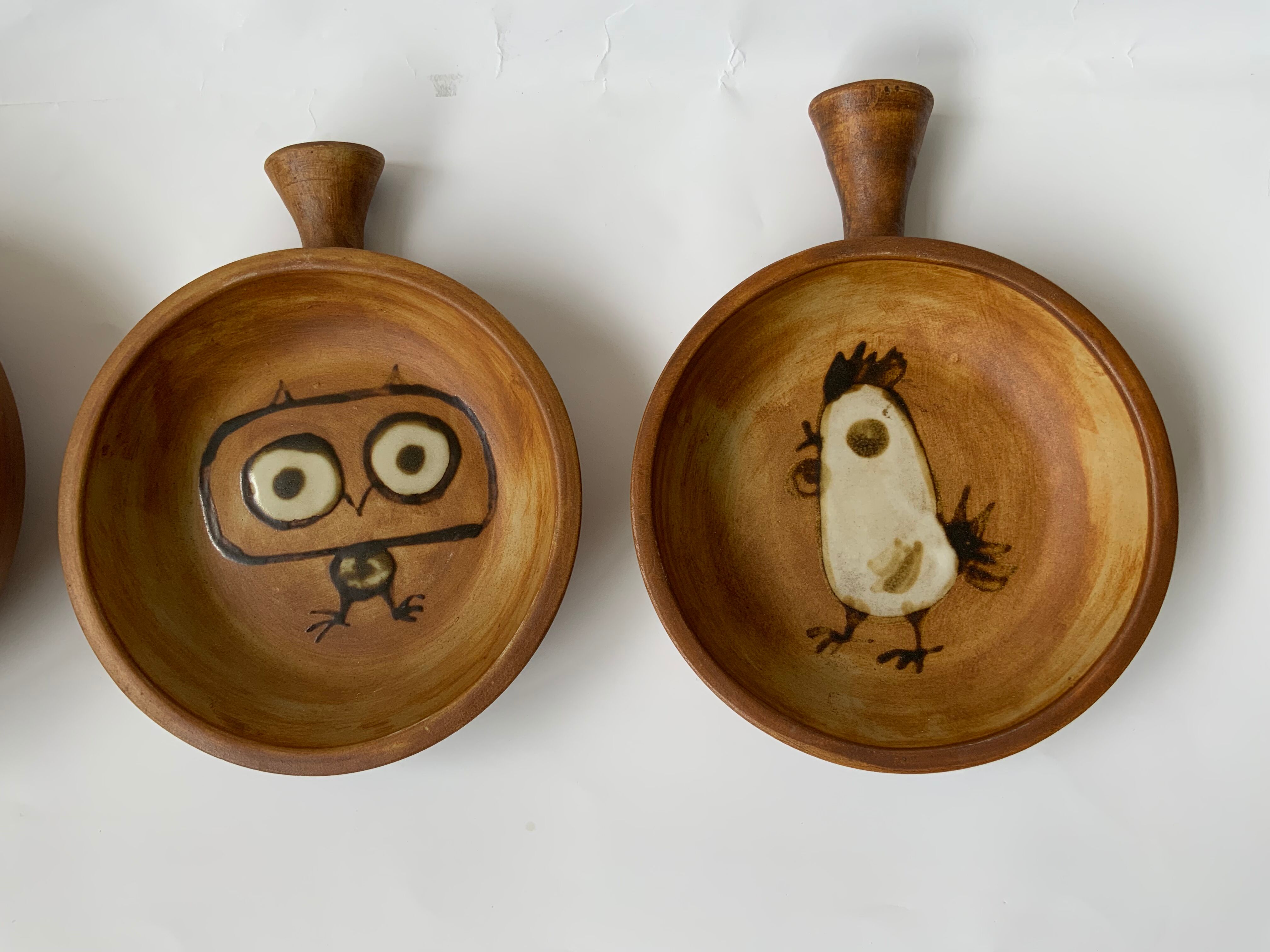 Set of 3 ramekins Pottery la Colombe