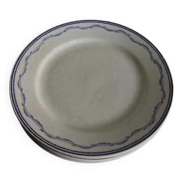 Set of 5 Tournai plates with twig neo-classical design, mid-19th century, ironstone.