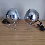 Pair of vintage eyeball table lamps