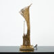 Lampe laiton pierres par Henri Fernandez pour Maison Honoré 1970