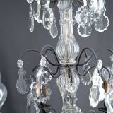 Important lustre cage en bronze, cristal de Baccarat, Style Louis XV, 1900