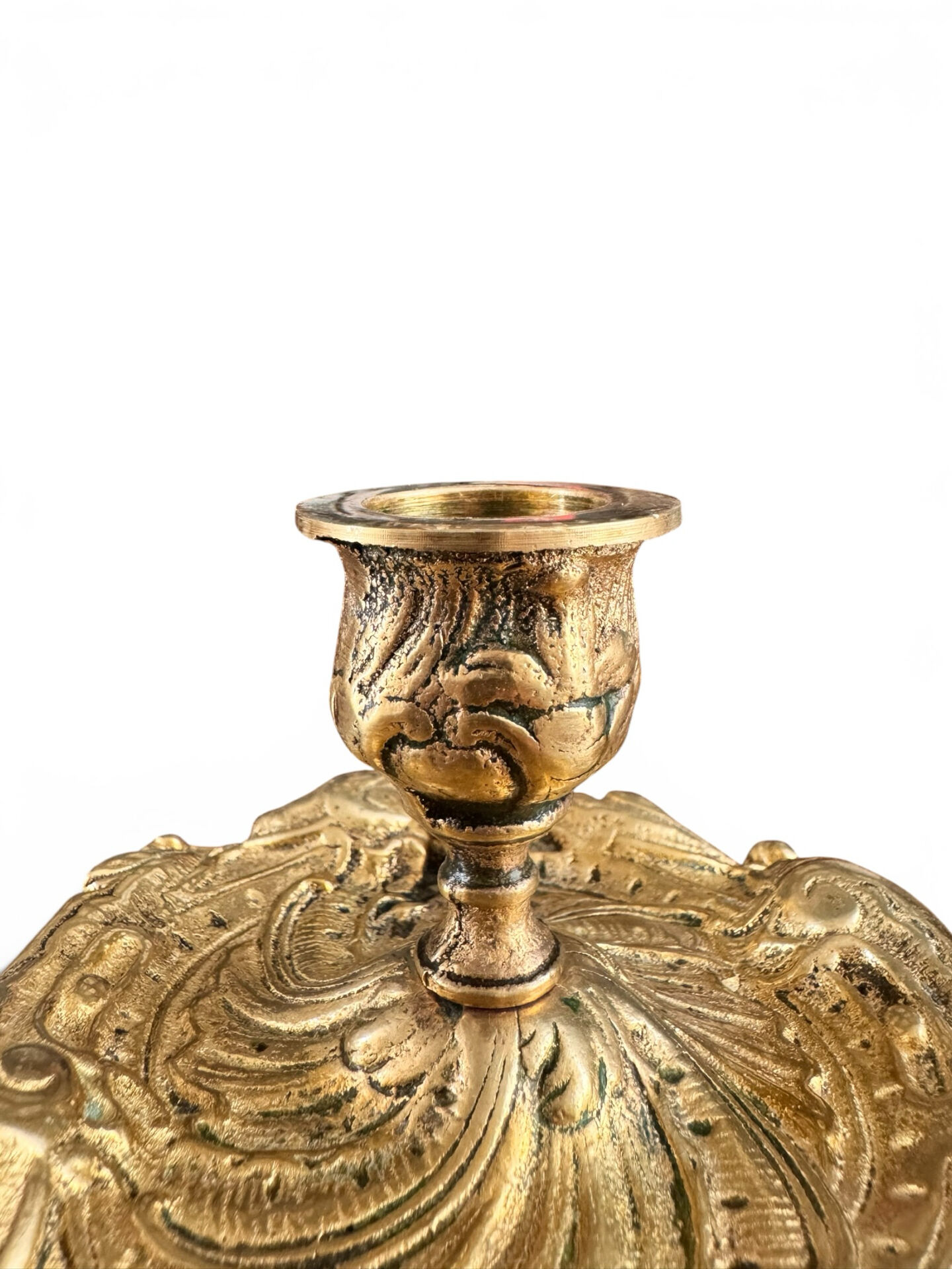 Ancien bougeoir à main en bronze doré XIXème