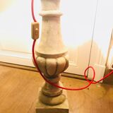 Table of old baluster lamp