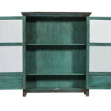 Showcase Library Patina Blue Piece of Origin Wood Old Teak 102x30x122cm