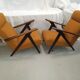 Pair of Scandinavian armchair compass feet 50s