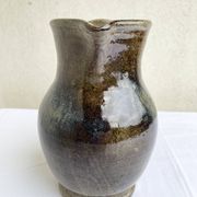 Handmade and signed glazed stoneware pitcher – Atelier de La Borne / Puisaye